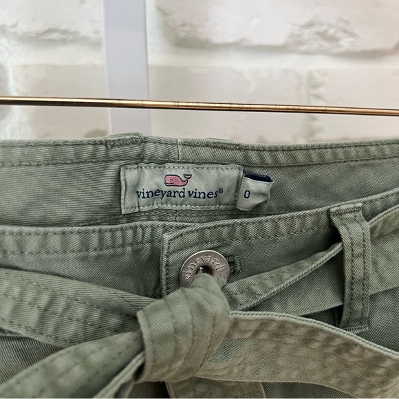 Vineyard Vines Olive Green Tie Waist Utility Pants Size 0 - Picture 2 of 3